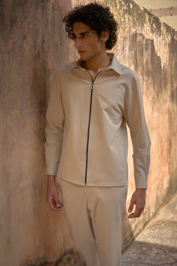 Pinstripe Zip Shirt - Image 4