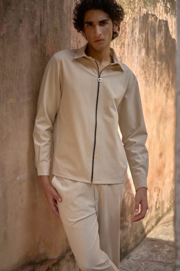 Pinstripe Zip Shirt - Image 6