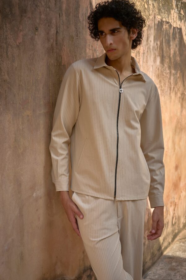 Pinstripe Zip Shirt - Image 7