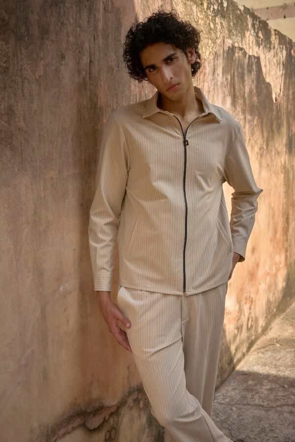 Pinstripe Zip Shirt - Image 8