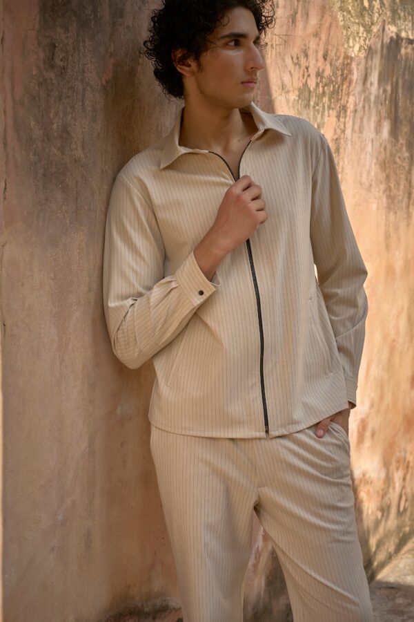 Pinstripe Zip Shirt - Image 10