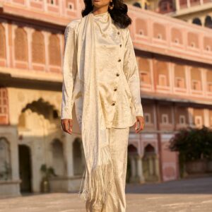Crushed Draped Scarf Shirt
