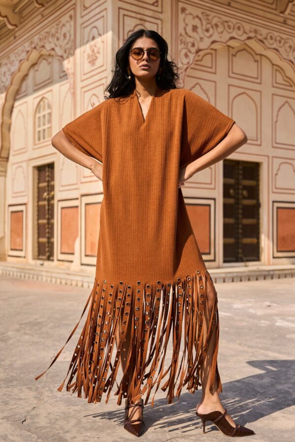 Sueded Fringe Kaftan - Image 4
