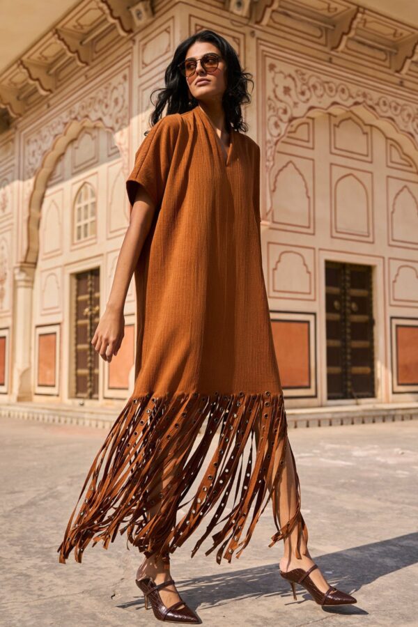 Sueded Fringe Kaftan - Image 3