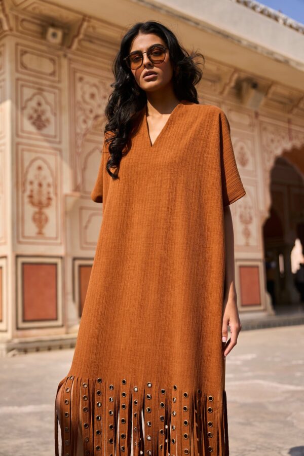Sueded Fringe Kaftan - Image 2