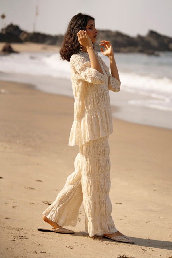 Allover Ruched Lace Top - Image 15
