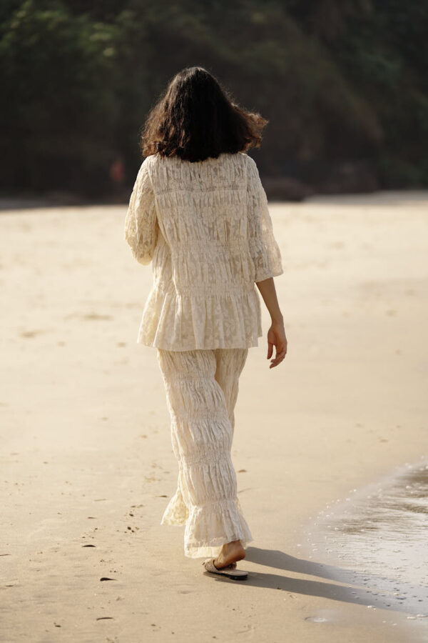 Allover Ruched Lace Pant Set - Image 23