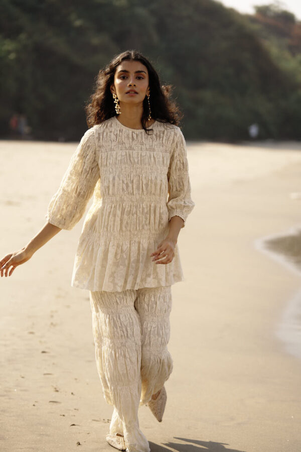 Allover Ruched Lace Top - Image 14