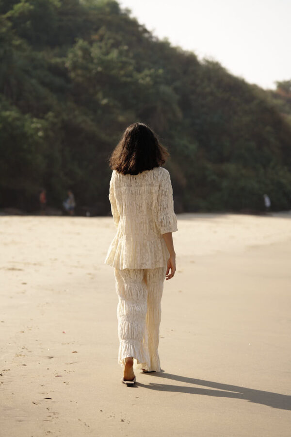 Allover Ruched Lace Pant Set - Image 2