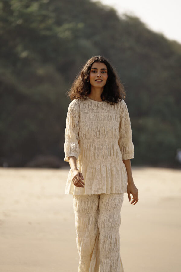 Allover Ruched Lace Top - Image 8