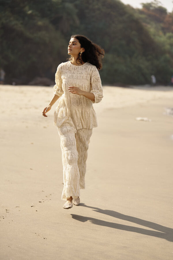 Allover Ruched Lace Pant Set - Image 20
