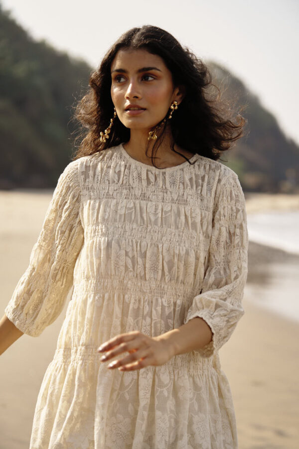 Allover Ruched Lace Top - Image 2
