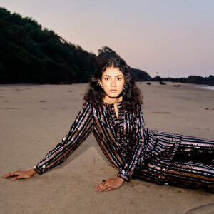 Sequin Stripe Long Top