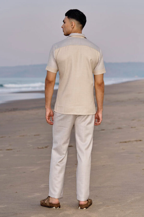 Beige Pintuck Pant - Image 2