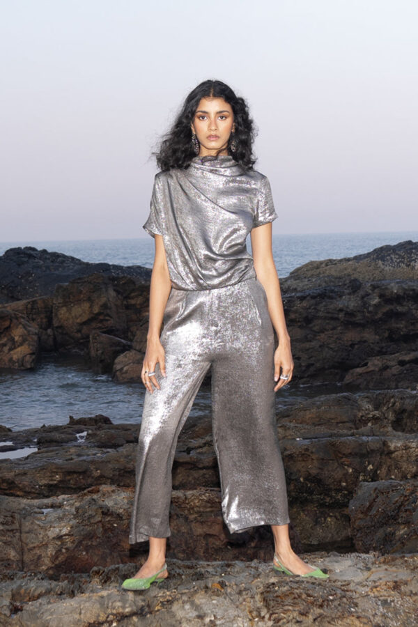 Draped Lamé Top - Image 4