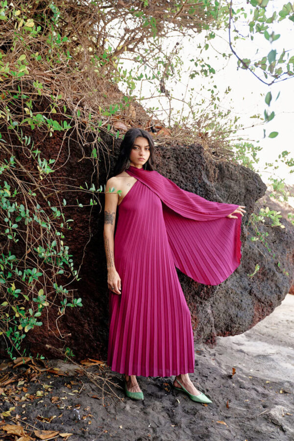 Draped Pleated Dress - Image 3