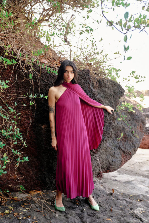 Draped Pleated Dress - Image 10
