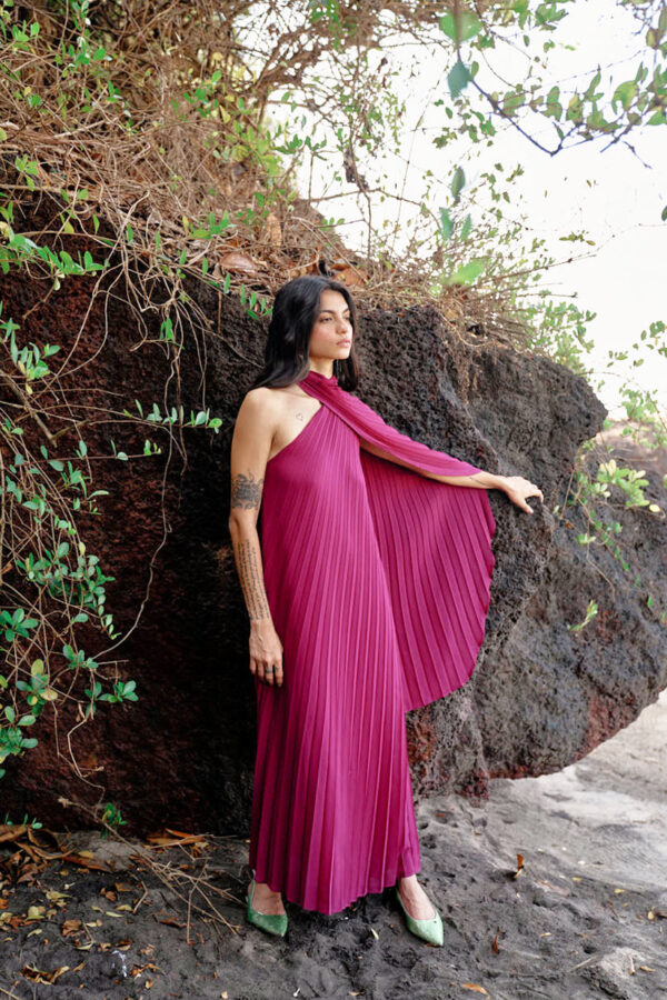 Draped Pleated Dress - Image 11