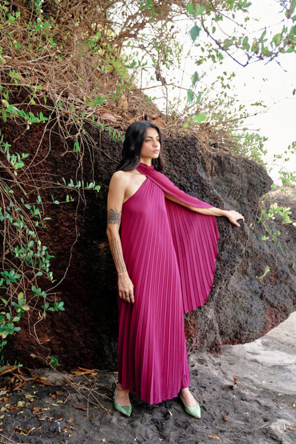 Draped Pleated Dress - Image 9