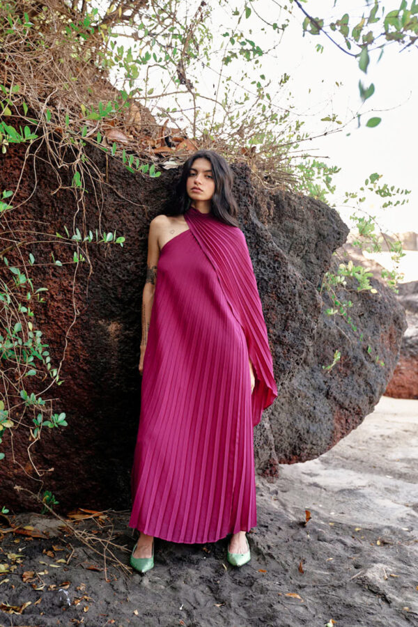 Draped Pleated Dress - Image 5