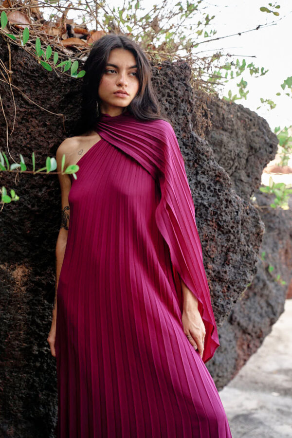 Draped Pleated Dress - Image 7