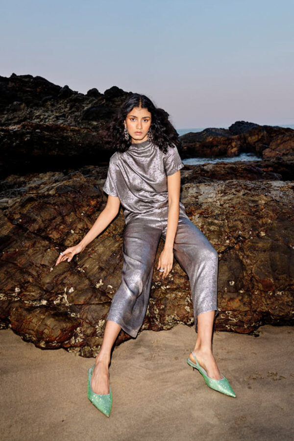 Draped Lamé Top - Image 9