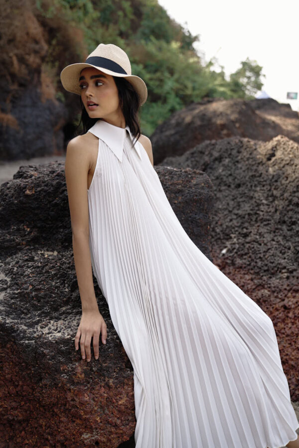 White Pleated Dress - Image 10