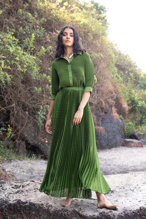 Green Pleated Shirt - Image 4