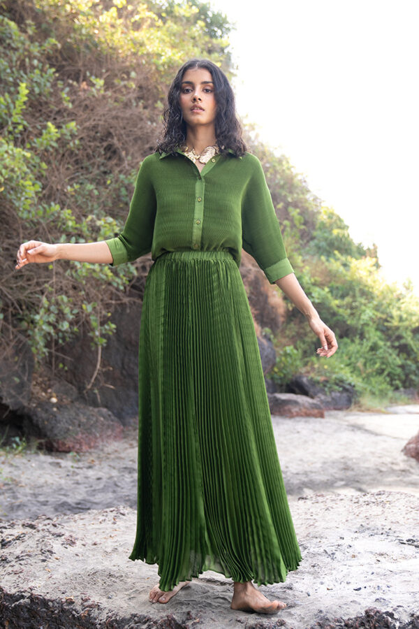 Green Pleated Shirt - Image 5