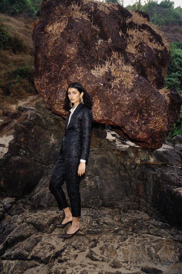 Black Brocade Suit - Image 6
