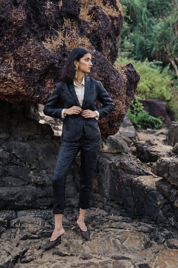 Black Brocade Suit - Image 13