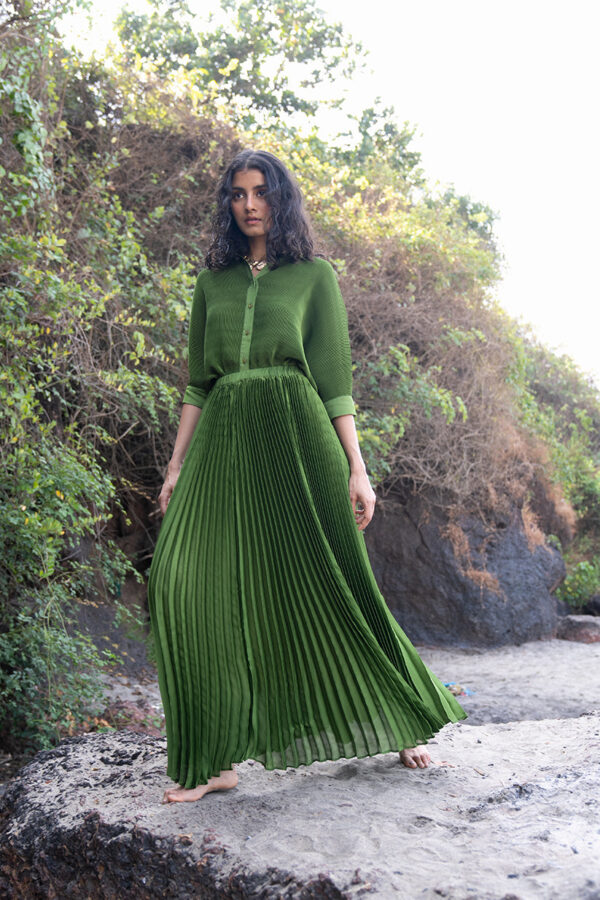 Green Pleated Shirt - Image 3