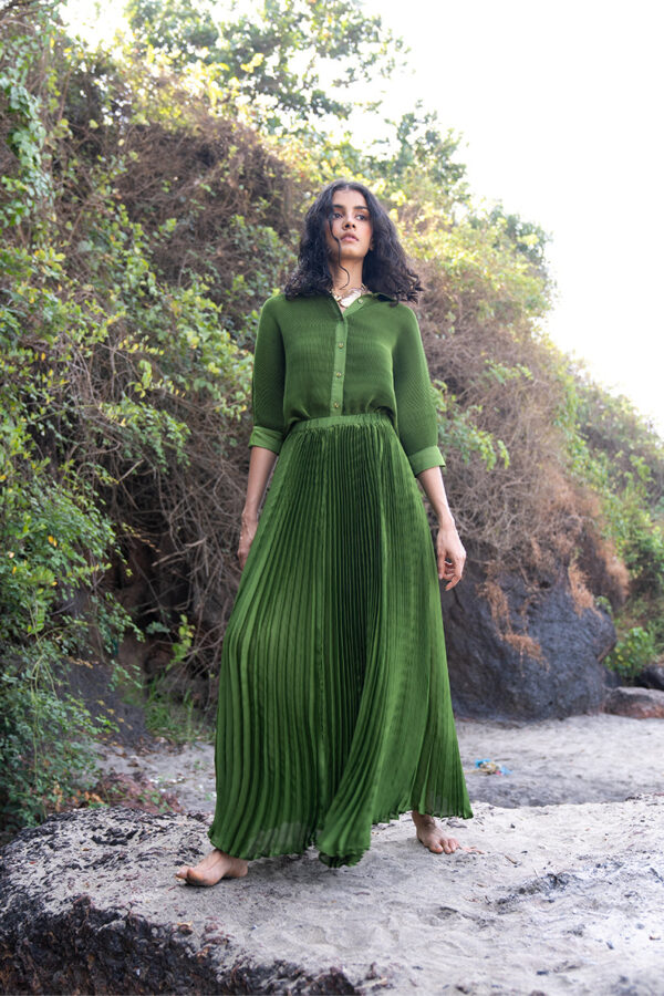 Green Pleated Shirt - Image 6