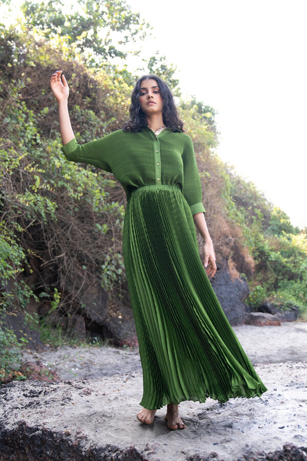 Green Pleated Shirt - Image 11