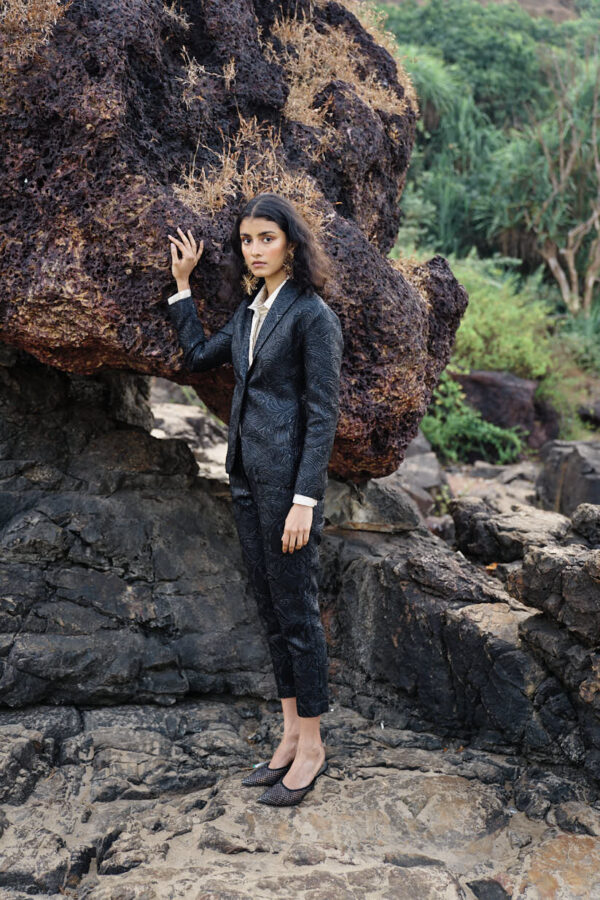 Black Brocade Suit - Image 15