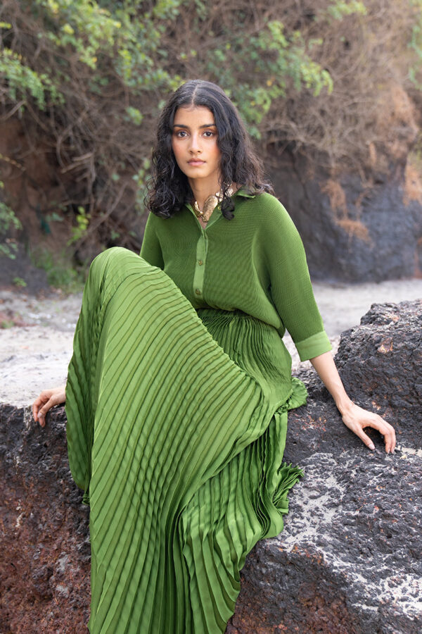 Green Pleated Shirt - Image 20