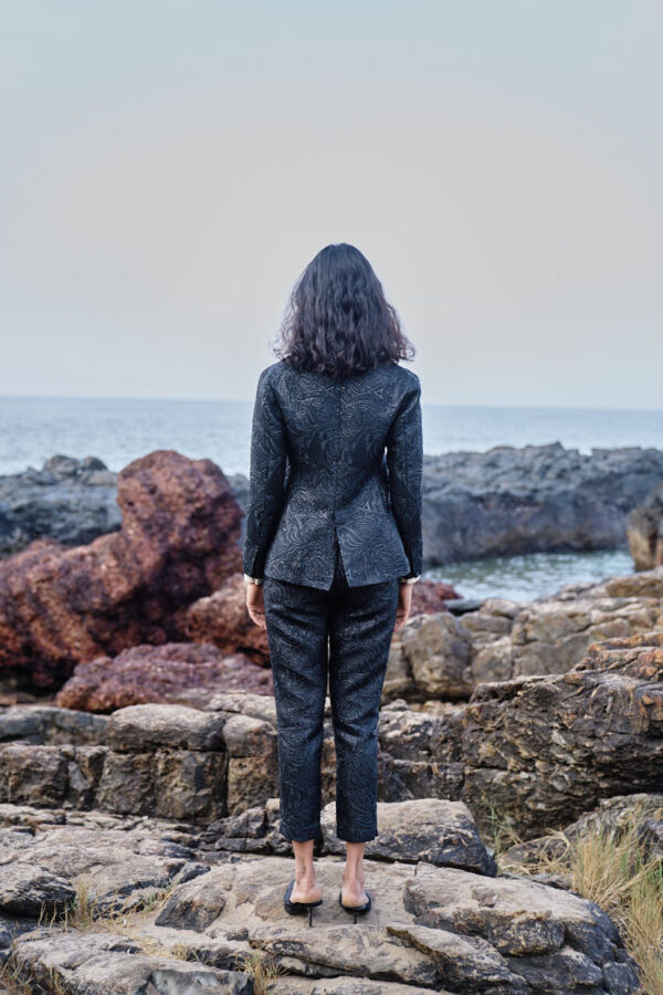 Black Brocade Suit - Image 2