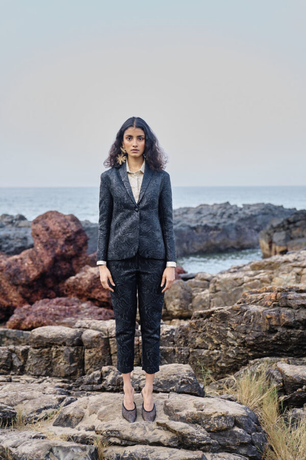 Black Brocade Suit - Image 14