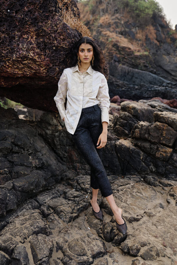 Black Brocade Suit - Image 6