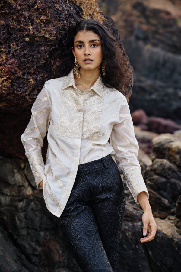 Black Brocade Suit - Image 21