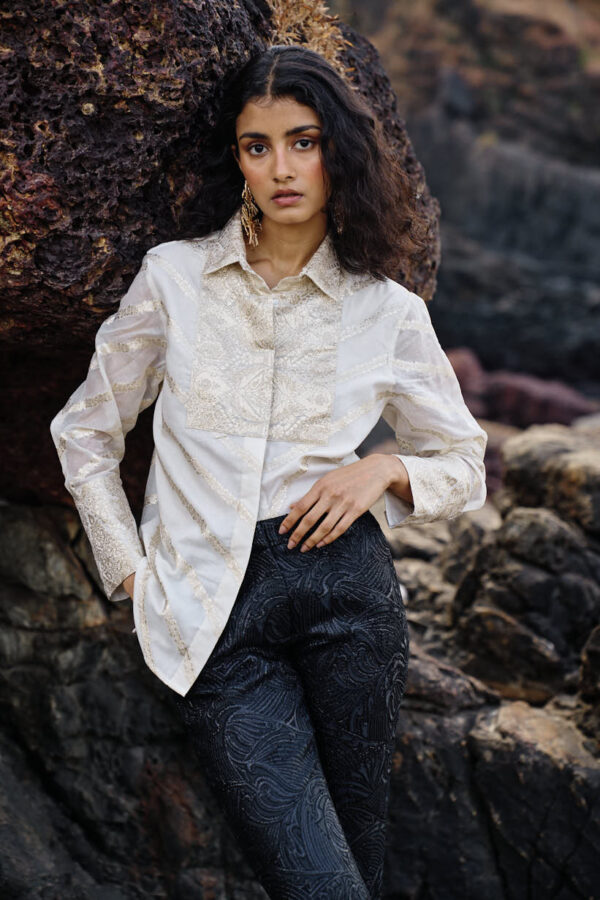 Black Brocade Suit - Image 23