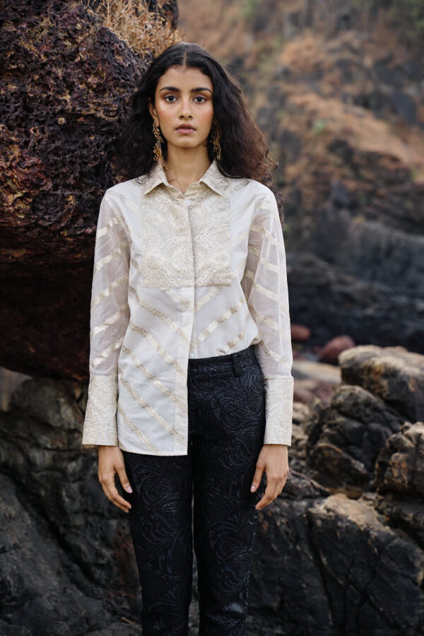 Black Brocade Suit - Image 25