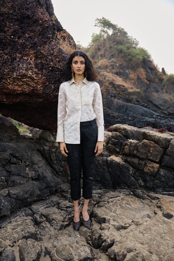 Black Brocade Suit - Image 26