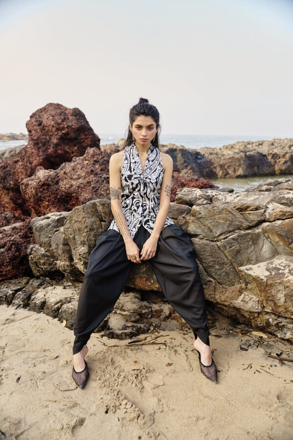 Black Cowl Pants - Image 14
