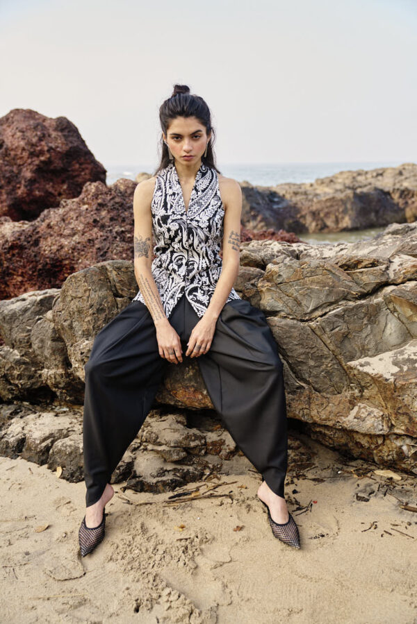 Black Cowl Pants - Image 13