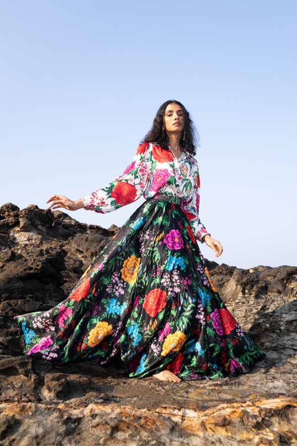 Floral Printed Maxi Skirt Set - Image 16
