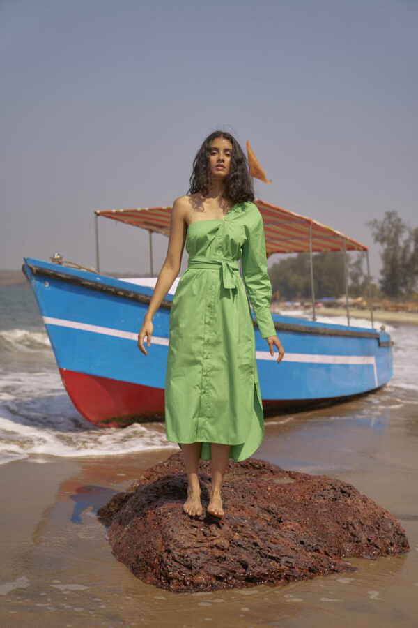 Single Sleeve Shirt Dress - Image 3