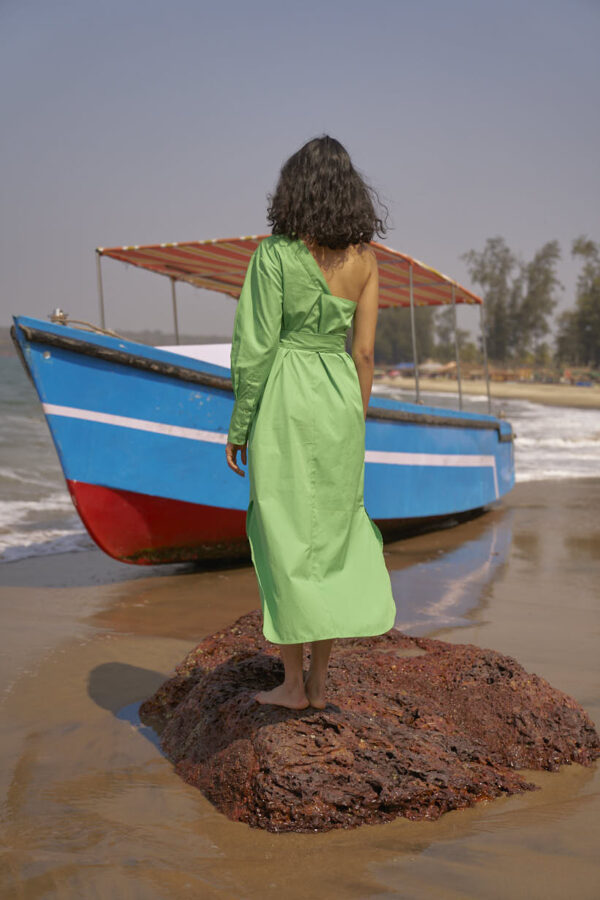 Single Sleeve Shirt Dress - Image 11