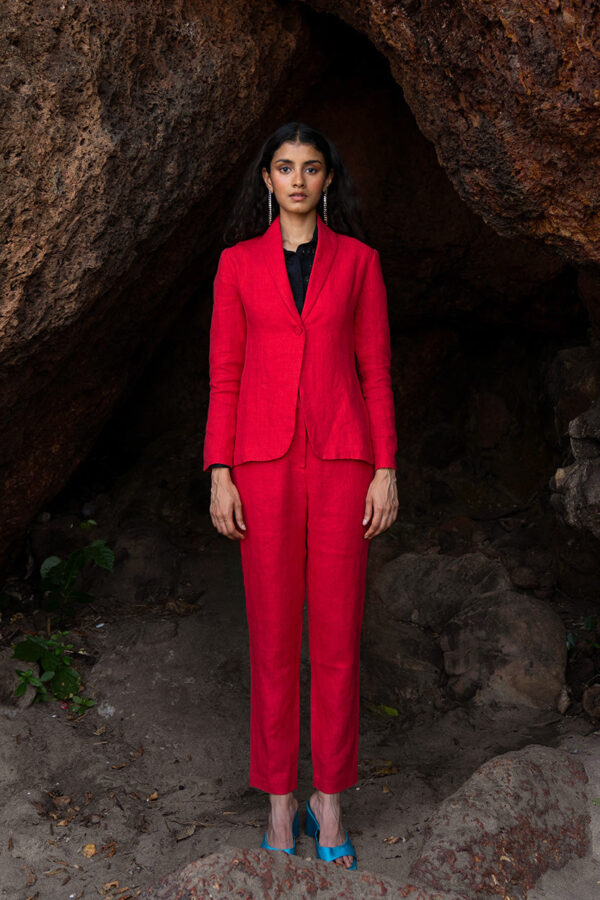 Red Linen Suit - Image 6