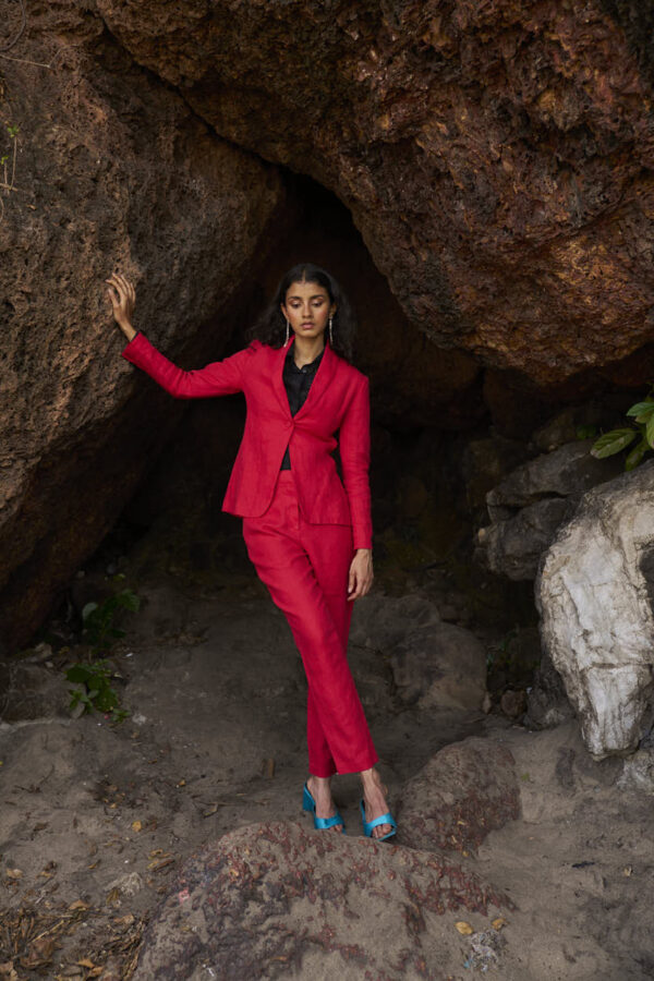 Red Linen Suit - Image 10